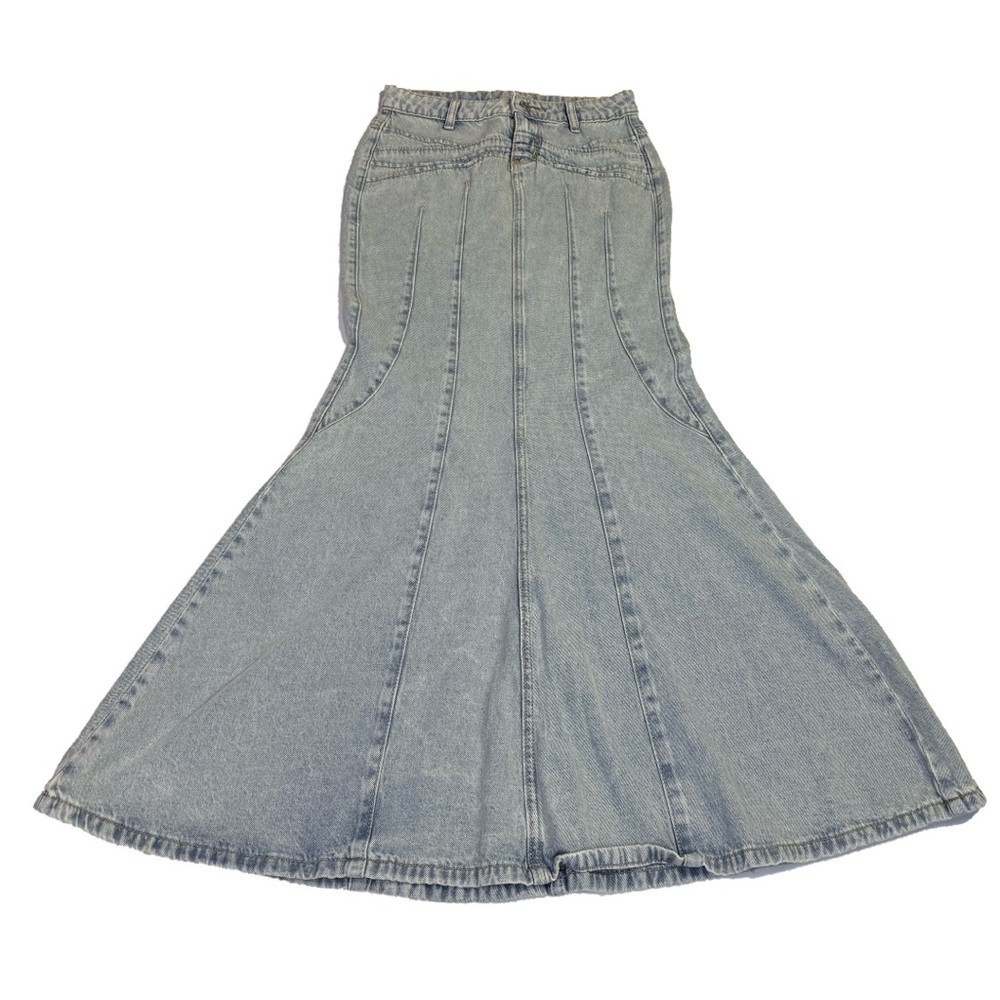 Light Wash Denim Flared BDG Maxi Skirt